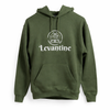 Green hoodie with 'Levantine' logo