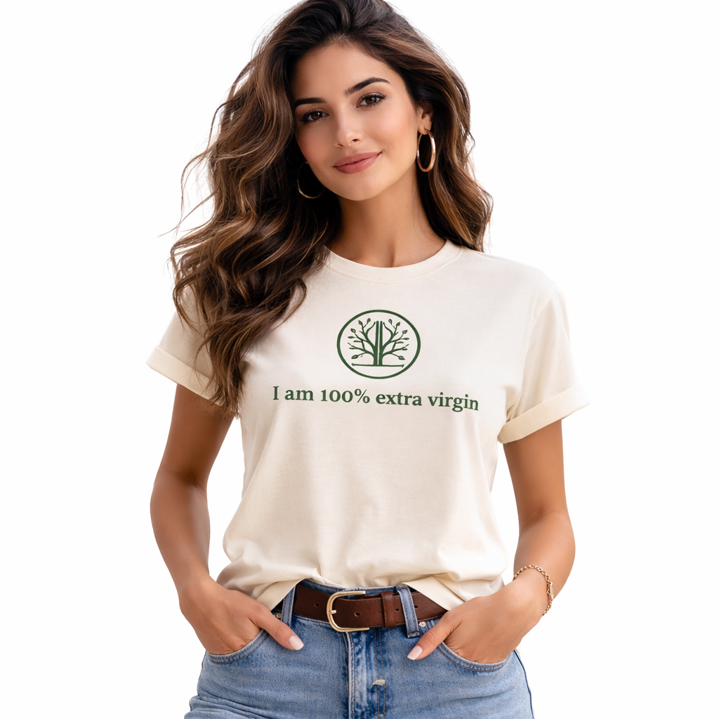 Woman wearing a white t-shirt 