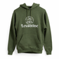 Green hoodie with 'Levantine' logo