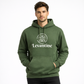 Man wearing a green hoodie with 'Levantine' logo 