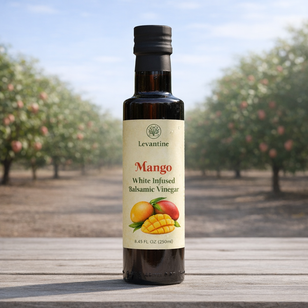 Bottle of Mango White Infused Balsamic Vinegar 