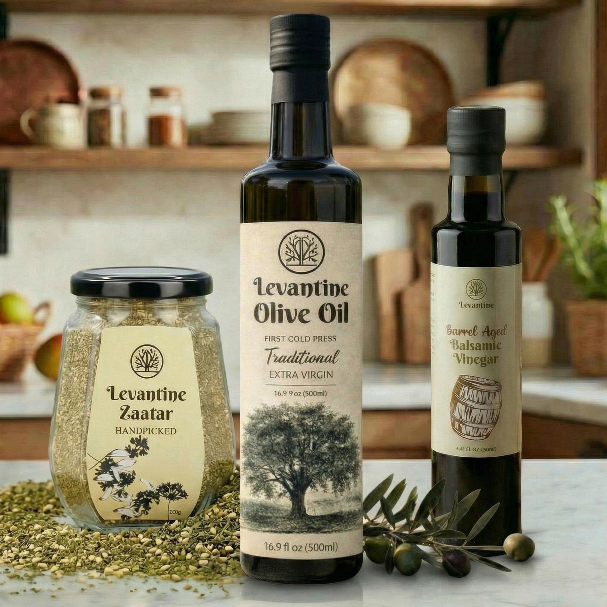 Levantine Olive Oil, Za'atar, and Balsamic Vinegar