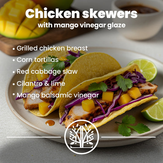 Chicken skewers with mango glaze