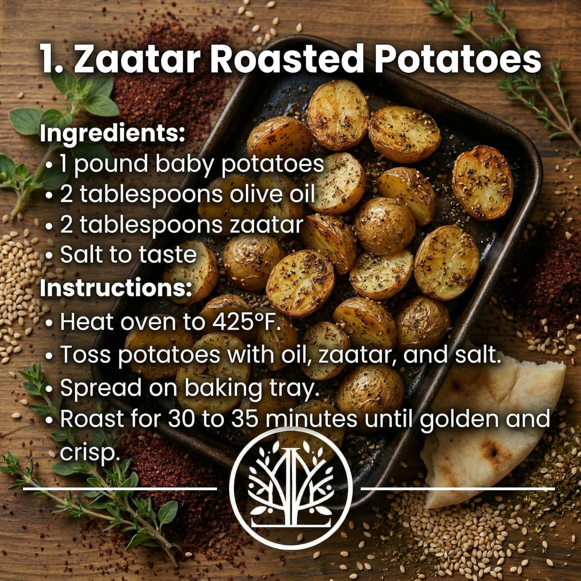 Zaatar roasted potatoes with ingredients 